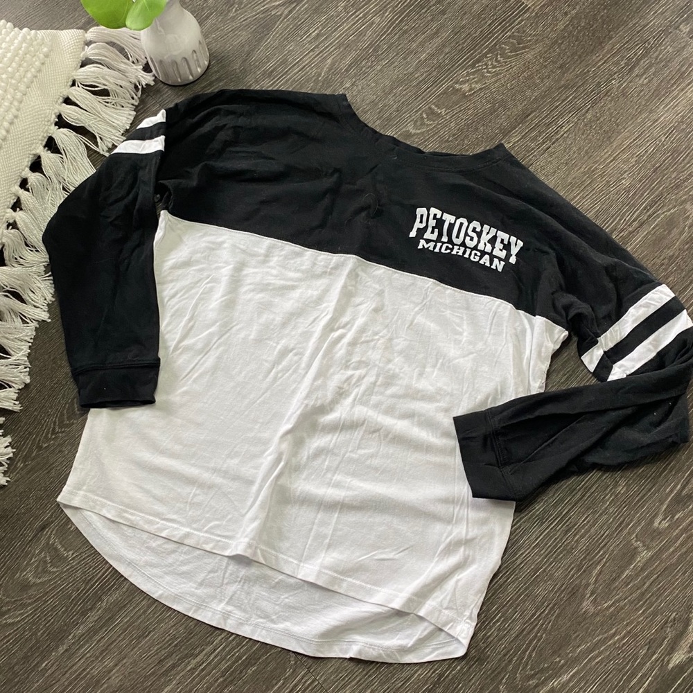 Petoskey Michigan Long Sleeve Black and White